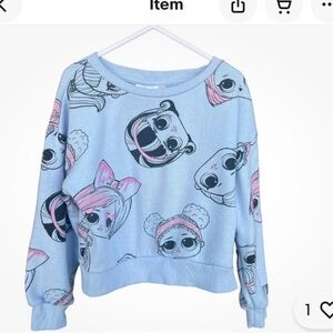 L.O.L. Surprise! girls' blue Pink crewneck sweatshirt all-over character print